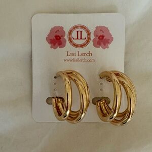 Lisi Lerch Triple Hoop Gold Earrings